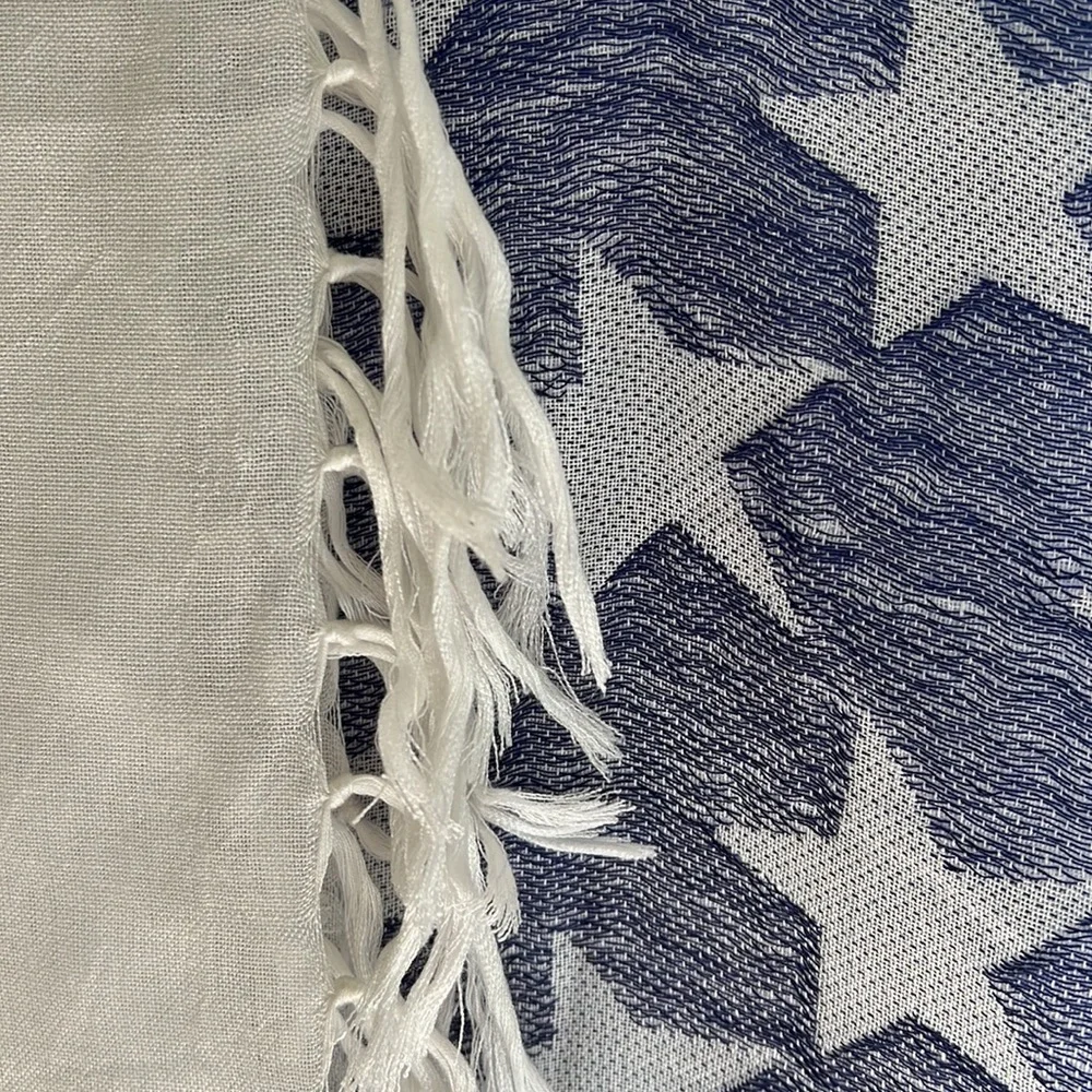 44” square patriotic fringed scarf/table cover - Picture 2 of 6